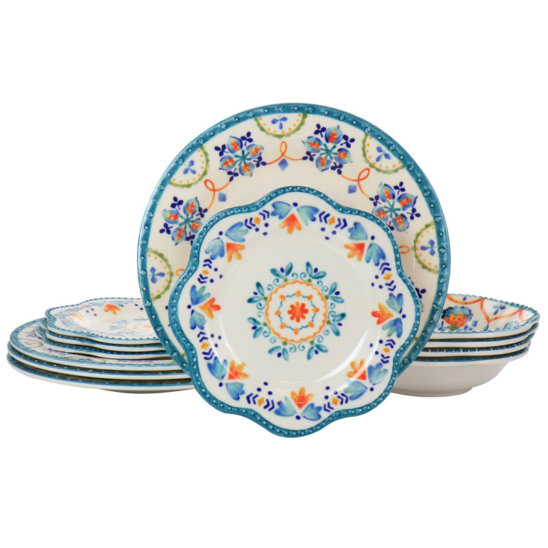 Bungalow Rose Kerrville Melamine Dinnerware Set of 12 & Reviews Wayfair